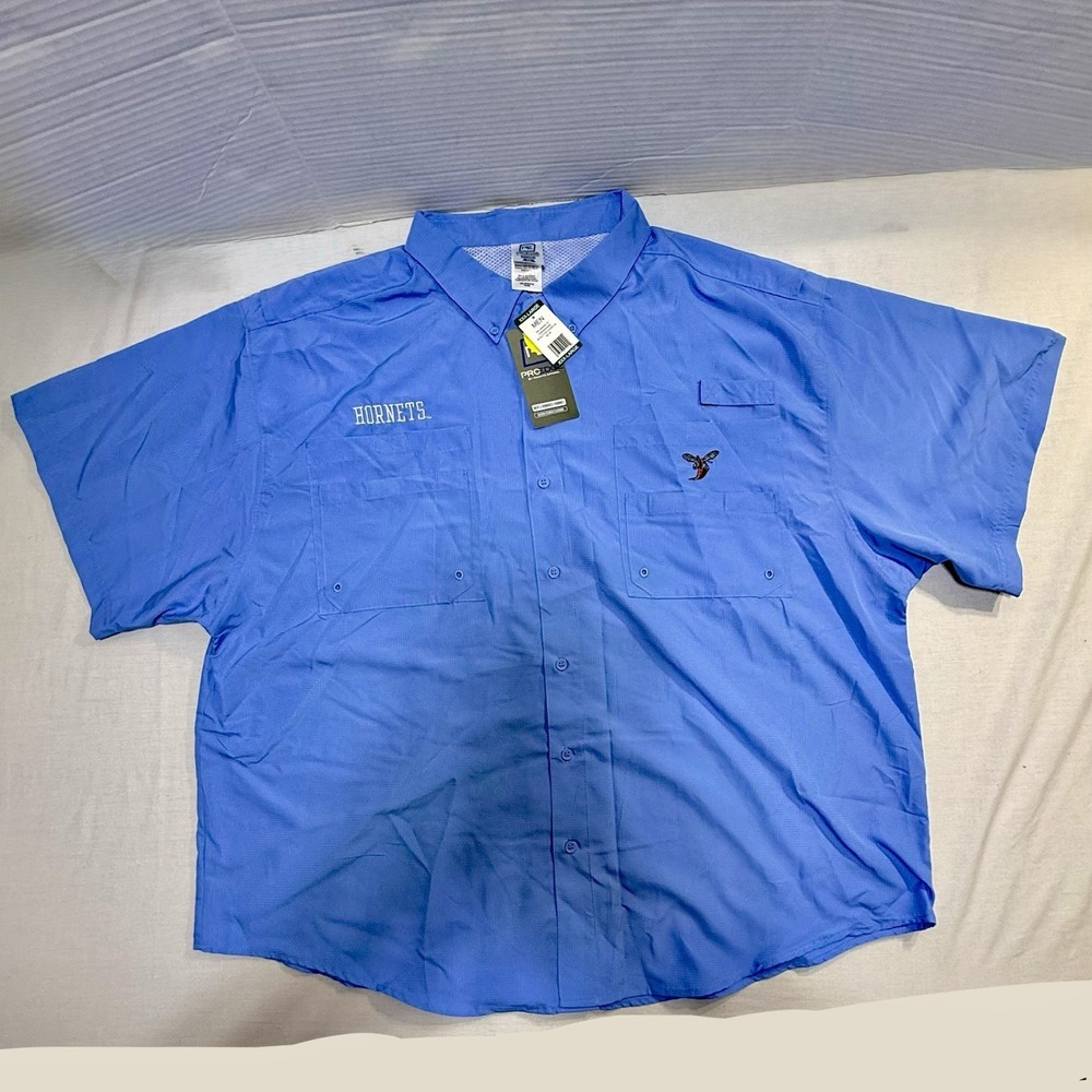 ProEdge Men's 3XL Delaware Hornets Short Sleeve Button-Down Vented Shirt UPF 50+
